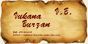 Vukana Burzan vizit kartica